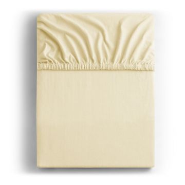 Cearceaf crem din jerseu cu elastic 140x200 cm Amber – Restilo