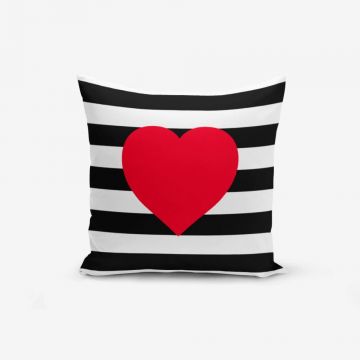 Față de pernă Minimalist Cushion Covers Navy Heart, 45 x 45 cm