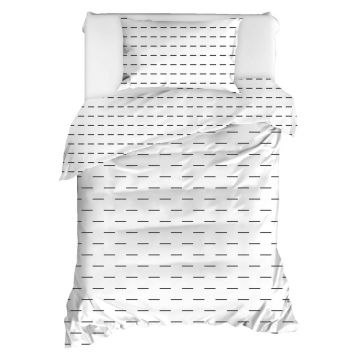 Lenjerie de pat din bumbac ranforce pentru pat de 1 persoană Mijolnir Cubuk White, 140 x 200 cm