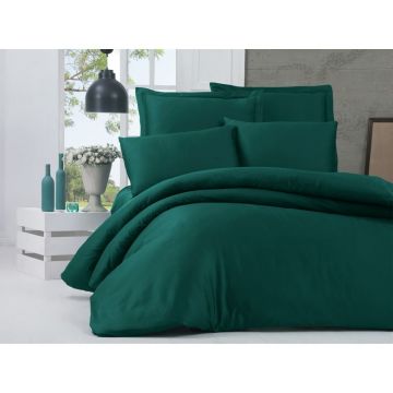 Lenjerie de pat dublu verde din bumbac extinsă cu cearșaf și cuvertură 240x260 cm Alisa – Mijolnir