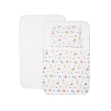 Chicco - Set lenjerie patut Next2Me, 3 piese, Little Animals, 0luni+