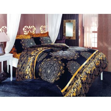 Lenjerie de pat dubla king size, Pearl Home, 172PRF18420, 3 piese, amestec bumbac, multicolor