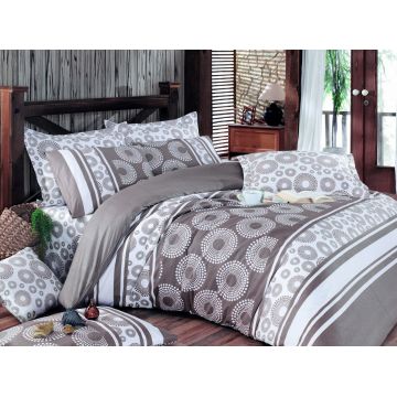 Lenjerie de pat dubla king size, Pearl Home, 172PRL68409, 3 piese, bumbac ranforce, multicolor