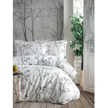Lenjerie de pat dubla king size, Primacasa by Turkiz, Cicory 182TRK62249, 3 piese, bumbac ranforce, multicolor