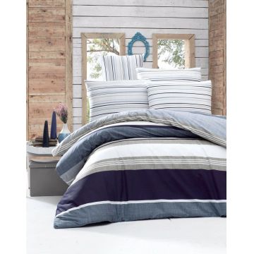 Lenjerie de pat dubla king size, Victoria, Savoy 121VCT52648, 3 piese, bumbac ranforce, multicolor