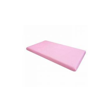 Cearsaf cu elastic pe colt 140x70 cm cu imprimeu - bulinute roz