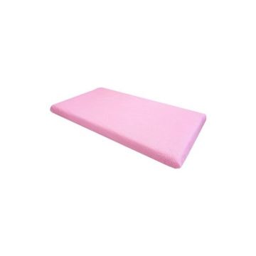 Cearsaf cu elastic pe colt cu imprimeu Bulinute roz-120*60 cm