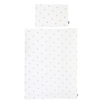 Childhome - Husa pilota si fata de perna Jerse/Muselina 100x140 cm, Inimioare