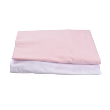Confort family - Set 2 cearsafuri patut 90x50 cm bumbac 100% alb roz