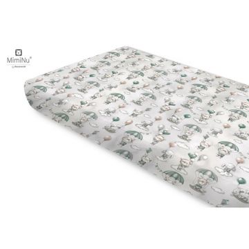 Miminu - Cearceaf cu elastic, Din bumbac certificat Oeko Tex Standard 100, Pentru pat 160x80 cm, Parachutes Olive