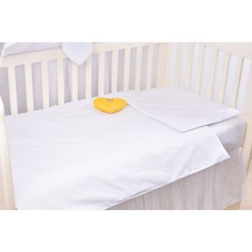 Paturica fermecata - Lenjerie 5 piese bumbac alb patut 120x60 cm