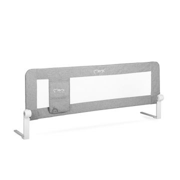 Protectie laterala pat, Momi, rabatabila pentru pat, Lexi, Light Grey