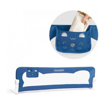Protectie laterala pat, Ricokids, 150 x 42 x 35 cm, Albastru