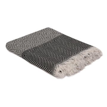 Cuvertură neagră/bej 170x210 cm Etnik – Mijolnir