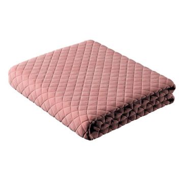 Cuvertură roz matlasată pentru pat dublu 170x210 cm Posh Velvet - Yellow Tipi