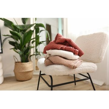 Paturica BabyLy  pentru copii bumbac waffle si in bej 100x120cm