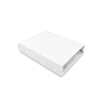 Cearceaf cu elastic, Qmini, Pentru patut leagan sau patut co-sleeper, Dimensiune 90x40 cm, Din bumbac jersey, Material certificat Oeko Tex Standard 100, White