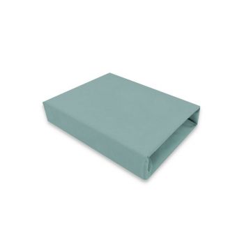 Cearceaf cu elastic Qmini pentru patut 90x40 cm din bumbac Dark Mint