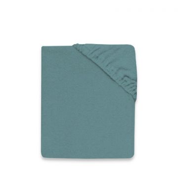 Cearceaf cu elastic Qmini pentru patut 90x40 cm din bumbac terry Nepal Green