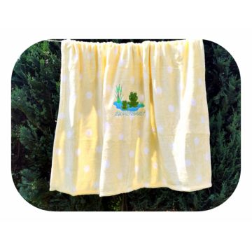 Paturica din microfibra 80x100 cm model Yellow  Frog