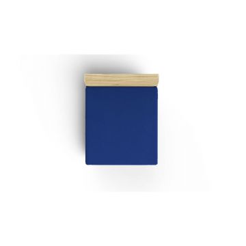Cearceaf albastru din bumbac cu elastic 160x200 cm - Mijolnir