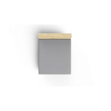 Cearceaf gri din bumbac cu elastic 140x190 cm - Mijolnir