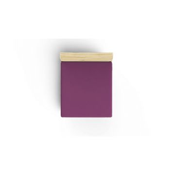 Cearceaf violet din bumbac cu elastic 140x190 cm - Mijolnir