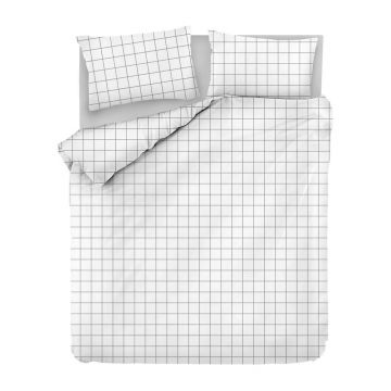 Lenjerie de pat albă din bumbac pentru pat dublu/extinsă 200x220 cm Piga - Mijolnir