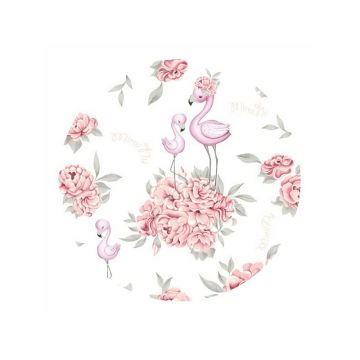 Paturica de infasat multifunctionala MimiNu cu volanase 75x75 cm Peonie PinkPink