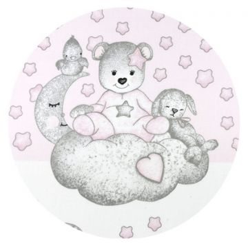 Perna bebelusi Ursulet Qmini multifunctionala 30x23 cm Teddy Bear with Pink Heart