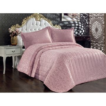 Set de cuvertură de pat și fețe de pernă pentru pat dublu roz 240x260 cm Bulut – Mijolnir