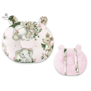 MimiNu - Perna bebelusi Ursulet, Multifunctionala, Cu doua fete, Tesatura pufoasa minky si bumbac, Materiale certificate Oeko Tex Standard 100, Design, Baby AnimalS