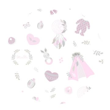 Set MimiNu paturica de infasat 75x75 cm + Perna bebelusi profilata 23x26 cm Baby Shower Pink