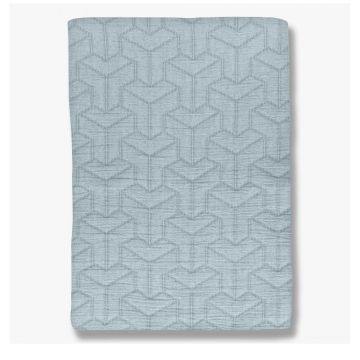 Cuvertură albastru-deschis din bumbac reciclat pentru pat dublu 220x250 cm Trio – Mette Ditmer Denmark