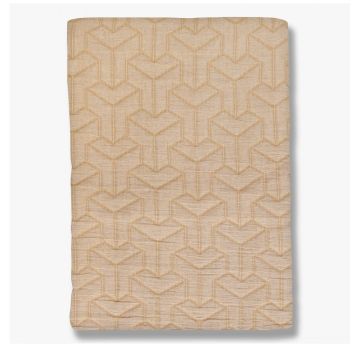 Cuvertură bej din bumbac reciclat pentru pat dublu 220x250 cm Trio – Mette Ditmer Denmark