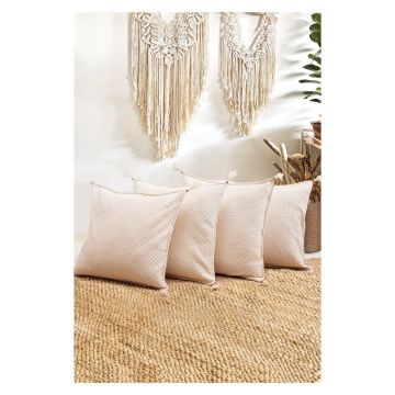 Fețe de pernă 4 buc. din bumbac organic 43x43 cm Natural – Mila Home