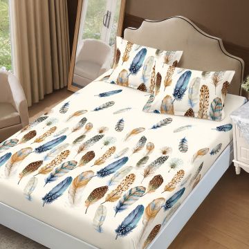 Husa de pat Finet + 2 fete de perna, pentru saltea de 160x200 cm, Pene colorate