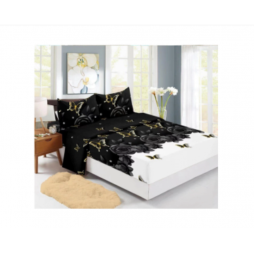 Husa de pat Finet + 2 fete de perna, pentru saltea de 160x200 cm, trandafir negru ?