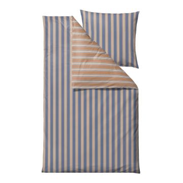 Lenjerie de pat albastru/portocaliu din bumbac organic pentru pat de o persoană 135x200 cm Nordic – Södahl