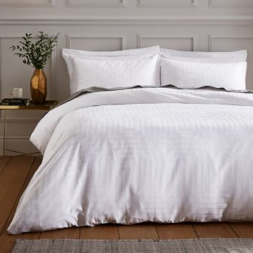Lenjerie de pat de o persoană din bumbac satinat alb 135x200 cm - Bianca