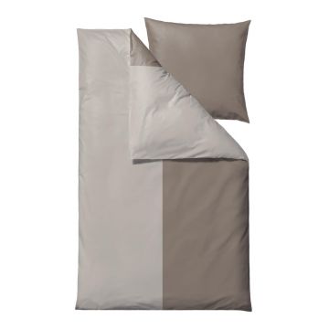 Lenjerie de pat maro/bej din bumbac organic pentru pat de o persoană 135x200 cm Touch – Södahl