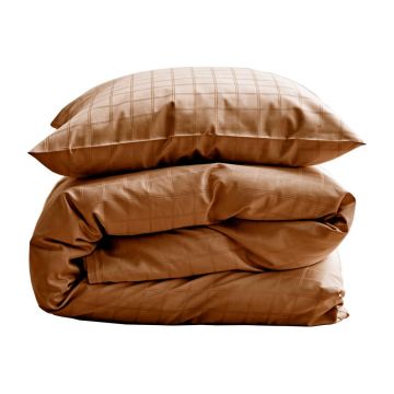 Lenjerie de pat portocalie extinsă din damasc pentru pat de o persoană 155x220 cm Clear – Södahl
