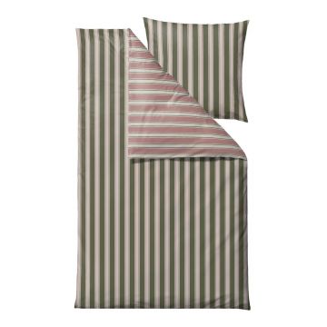 Lenjerie de pat verde/roz extinsă din bumbac organic pentru pat de o persoană135x220 cm Nordic – Södahl
