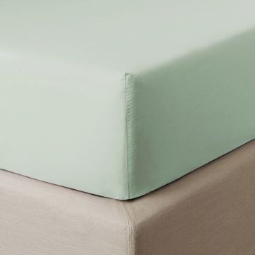 Cearceaf de pat cu elastic Descamps Coton Soyeux 140x200cm Verde Tileul