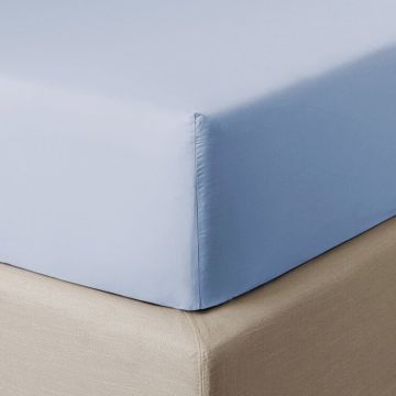 Cearceaf de pat cu elastic Descamps Coton Soyeux 200x200cm Aquamarine