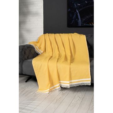 Cuvertura de pat, Alinda - Mustard (170 x 300), DC Home, Bumbac