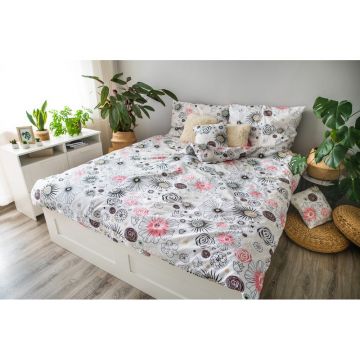 Lenjerie de pat albă din bumbac pentru pat de o persoană 140x200 cm LP Dita Cardo – Cotton House