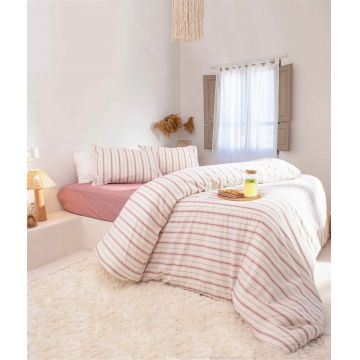 Lenjerie de pat pentru o persoana, Viento - Claret Red, Elliott, 50% bumbac / 50% poliester