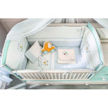 Set de dormit pentru bebelusi cu protectie laterala, Baby Boy (75x115 Cm), Çilek, Bumbac