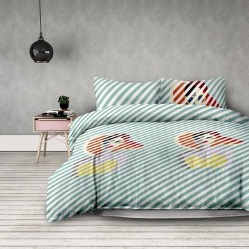 Set husă pilotă și 2 fețe de pernă DecoKing Retro Girl, 230 x 220 cm